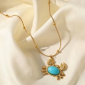 Blue Crab Pendant Necklace